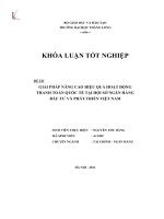 Giải pháp nâng cao hiệu quả hoạt động thanh toán quốc tế tại hội sở ngân hàng đầu tư và phát triển Việt Nam (Khóa luận tốt nghiệp)