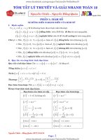 TÓM tắt lý THUYẾT và CÔNG THỨC GIẢI NHANH TOÁN 12, NGUYỄN CHIẾN, NGUYỄN HỒNG QUÂN