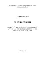 NGHIÊN CỨU ẢNH HƯỞNG CỦA TẢI TRỌNG THỦY LỰC ĐẾN QUÁ TRÌNH XỬ LÝ NƯỚC THẢI SƠ CHẾ CAFE BẰNG CÔNG NGHỆ UASB