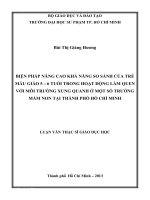 BIỆN PHÁP NÂNG CAO KHẢ NĂNG SO SÁNH CỦA TRẺ MẪU GIÁO 5 – 6 TUỔI TRONG HOẠT ĐỘNG LÀM QUEN VỚI MÔI TRƯỜNG XUNG QUANH Ở MỘT SỐ TRƯỜNG MẦM NON TẠI THÀNH PHỐ HỒ CHÍ MINH