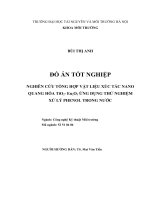 NGHIÊN CỨU TỔNG HỢP VẬT LIỆU XÚC TÁC NANO QUANG HÓA TiO2 Eu¬2O3 ỨNG DỤNG THỬ NGHIỆM XỬ LÝ PHENOL TRONG NƯỚC