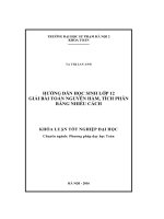 Hướng dẫn học sinh lớp 12 giải bài toán chuyên hàm, tích phân bằng nhiều cách (Khóa luận tốt nghiệp)