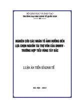 Nghiên cứu các nhân tố ảnh hưởng đến lựa chọn nguồn tài trợ vốn của doanh nghiệp nhỏ và vừa – Trường hợp tiểu vùng Tây Bắc.