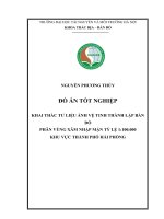 KHAI THÁC TƯ LIỆU ẢNH VỆ TINH THÀNH LẬP BẢN ĐỒ PHÂN VÙNG XÂM NHẬP MẶN TỶ LỆ 1:100.000  KHU VỰC THÀNH PHỐ HẢI PHÒNG