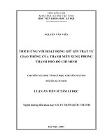 Thích ứng với hoạt động giữ gìn trật tự giao thông của thanh niên xung phong thành phố hồ chí minh 