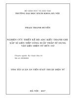 Luận án tiến sĩ Nghiên cứu thiết kế bộ ADC kiểu thanh ghi xấp xỉ liên tiếp công suất thấp sử dụng vật liệu điện tử hữu cơ (tt)