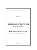 Hướng dẫn học sinh lớp 11 giải bài toán thuộc chủ đề phép biến hình bằng nhiều cách (Khóa luận tốt nghiệp)