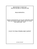 Quân và dân huyện cầu ngang (tỉnh trà vinh) với cuộc kháng chiến chống mĩ, cứu nước giai đoạn 1954 – 1975 
