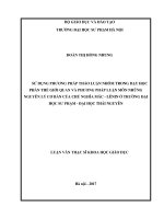 Sử dụng phương pháp thảo luận nhóm trong dạy học phần thế giới quan và phương pháp luận môn những nguyên lý của chủ nghĩa mác – lênin ở trường đại học sư phạm – đại học thái nguyên 