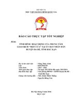 TÌNH HÌNH  HOẠT ĐỘNG của TRUNG tâm GIAO DỊCH “một cửa” tại ủy BAN NHÂN dân HUYỆN BA bể, TỈNH bắc kạn 