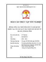 Tìm hiểu về công tác tiếp công dân và giải quyết khiếu nại, tố cáo tại ủy ban nhân dân huyện vũ quang, tỉnh hà tĩnh 