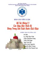 Tiểu luận Các máy móc thiết bị dùng trong sản xuất nước giải khát