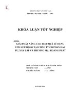 Giải pháp nâng cao hiệu quả sử dụng vốn lưu động tại công ty cổ phần đầu tư xây lắp và thương mại hoàng phát (Khóa luận tốt nghiệp)