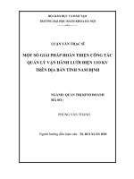 Một số giải pháp hoàn thiện công tác quản lý vận hành lưới điện 110 KV trên địa bàn tỉnh nam định 