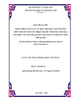 Phát triển năng lực tự học cho học sinh trường THPT chuyên nguyễn thiện thành  tỉnh trà vinh qua dạy học các chủ đề lịch sử việt nam từ thế kỉ XV đến thế kỉ XIX 