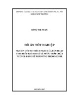 NGHIÊN CỨU SỰ THÍCH NGHI CỦA BÙN HOẠT TÍNH HIẾU KHÍ KHI XỬ LÍ NƯỚC THẢI CHỨA PHENOL BẰNG BỂ PHẢN ỨNG THEO MẺ SBR