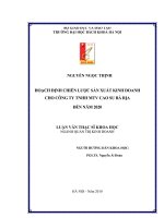 Hoạch định chiến lược sản xuất kinh doanh cho công ty TNHH MTV cao su bà rịa đến năm 2020 