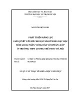 Phát triển năng lực giải quyết vấn đề cho học sinh trong dạy học môn GDCD, phần công dân với pháp luật 
