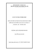 Phân tích đề xuất một số giải pháp hoàn thiện kiểm soát hệ thống sản xuất tại công ty xi măng   đá   vôi phú thọ 