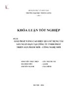 Giải pháp nâng cao hiệu quả sử dụng tài sản ngắn hạn tại công ty tnhh phát triển sản phẩm mới công nghệ mới (khóa luận tốt nghiệp)