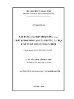 Xây dựng các biện pháp nâng cao chất lượng đào tạo của trường đại học kinh tế kỹ thuật công nghiệp 