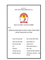 Chính sách hỗ trợ xây dựng nông thôn mới ở huyện thạch hà, tỉnh hà tĩnh 