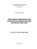 Phân tích hiệu quả tài chính dự án đầu tư cải tạo và nâng cao công suất trạm biến áp 220KV hà đông trực thuộc công ty truyền tải điện 1 