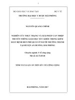 Nghiên cứu thực trạng và giải pháp can thiệp truyền thông giáo dục sức khỏe trong kiểm soát bệnh hen phế quản ở người trưởng thành tại huyện an dương, hải phòng (tt) 
