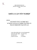 Giải pháp nâng cao hiệu quả sử dụng tài sản lưu động tại công ty trách nhiệm hữu hạn mỹ lan (khóa luận tốt nghiệp)