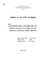 Giải pháp nâng cao hiệu quả sử dụng tài sản của công ty cổ phần kỹ thương thiên hoàng (Khóa luận tốt nghiệp)