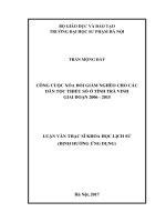 Công cuộc xóa đói giảm nghèo cho các dân tộc thiểu số ở tỉnh trà vinh giai đoạn 2006   2015 