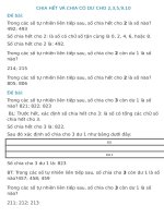 Chia hết va chia có dư cho 2;3;5;9;10