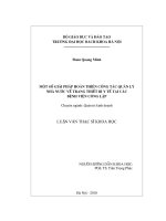 Một số giải pháp hoàn thiện công tác quản lý nhà nước về trang thiết bị y tế tại các bệnh viện công lập