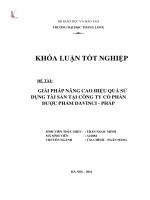 Giải pháp nâng cao hiệu quả sử dụng tài sản tại công ty cổ phần dược phẩm davinci pháp (khóa luận tốt nghiệp)