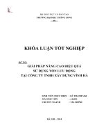 Giải pháp nâng cao hiệu quả sử dụng vốn lưu động tại công ty TNHH Xây dựng Vĩnh Hà (Khóa luận tốt nghiệp)