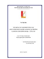 Xây dựng các giải pháp nâng cao chất lượng đào tạo hệ cao đẳng tại trường cao đẳng cộng đồng bà rịa   vũng tàu 