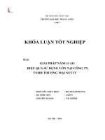 Giải pháp nâng cao hiệu quả sử dụng vốn tại công ty TNHH thương mại Net it (Khóa luận tốt nghiệp)