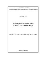 Kỹ thuật phân cụm dữ liệu không gian có ràng buộc (LV thạc sĩ)