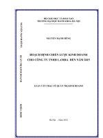 Hoạch định chiến lược kinh doanh cho công ty TNHH lamđa đến năm 2015 