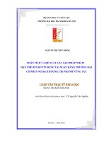 Phân tích và đề xuất các giải pháp nhằm hạn chế rủi ro tín dụng tại ngân hàng thương mại cổ phần ngoại thương chi nhánh vũng tàu 