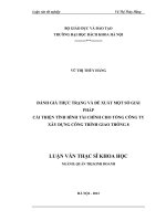 Đánh giá thực trạng và đề xuất một số giải pháp cải thiện tình hình tài chính cho tổng công ty xây dựng công trình giao thông 8 
