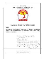 Hoạt động của bộ phận tiếp nhận và trả kết quả hồ sơ thủ tục hành chính theo cơ chế “một cửa” tại sở công thương cao bằng 