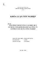 Giải pháp nâng cao hiệu quả sử dụng vốn kinh doanh tại công ty cổ phần xây dựng công nghiệp (Khóa luận tốt nghiệp)