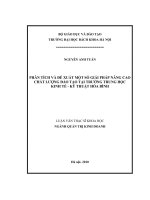 Phân tích và đề xuất một số giải pháp nâng cao chất lượng đào tạo tại trường trung học kinh tế   kỹ thuật hòa bình 