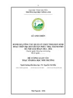 ĐÁNH GIÁ CÔNG TÁC QUẢN LÝ CHẤT THẢI RẮN SINH HOẠT TRÊN ĐỊA BÀN HUYỆN PHÚC THỌ, THÀNH PHỐ HÀ NỘI GIAI ĐOẠN 2014  2016