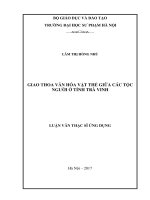 Giao thoa văn hóa vật thể giữa các tộc người ở trà vinh 