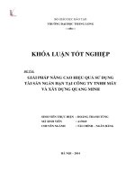 Giải pháp nâng cao hiệu quả sử dụng tài sản ngắn hạn tại công ty tnhh máy và xây dựng quang minh (khóa luận tốt nghiệp)