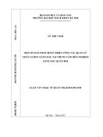 Một số giải pháp hoàn thiện công tác quản lý chất lượng xăng dầu tại trung tâm hóa nghiệm xăng dầu quân đội 