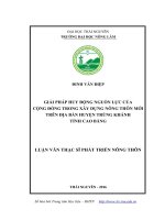 Giải pháp huy động nguồn lực của cộng đồng trong xây dựng nông thôn mới trên địa bàn huyện Trùng Khánh, tỉnh Cao Bằng (LV thạc sĩ)