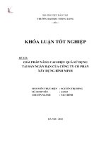Giải pháp nâng cao hiệu quả sử dụng tài sản ngắn hạn tại công ty cổ phần xây dựng bình minh (khóa luận tốt nghiệp)